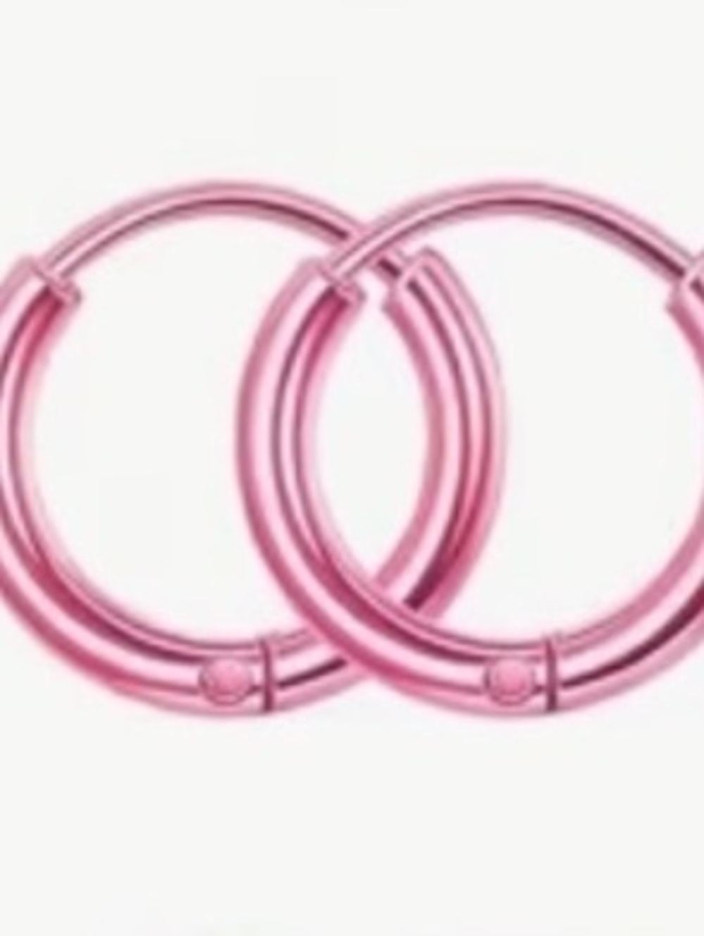 New -Super Cute Stainless Steel Pink Huggie Hoop Earrings
